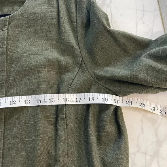 Coldwater Creek 3/4 Sleeve Olive Green Bomber Jacket size 12 - Picture 5 of 6